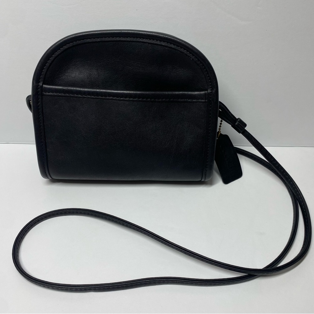 Vintage Coach Abbie Zip Black Leather Crossbody Handbag 9017
